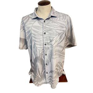 Tommy Bahama Island Zone Mens XL Collared Button-Up Shirt Gray Tropical